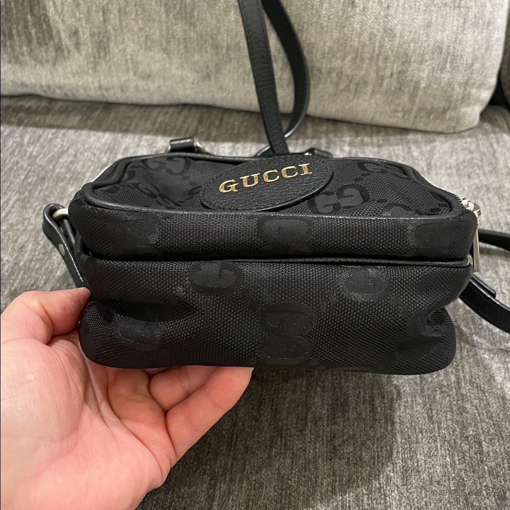GUCCI GG Nylon Monogram Off The Grid Shoulder Crossbody Bag Black - Picture 12 of 15